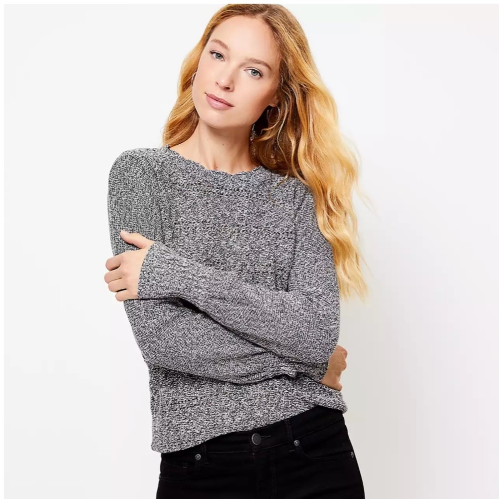 Grey Pointelle Sweater - NWOT